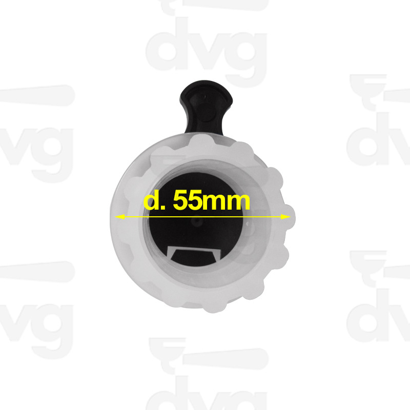 ADATTATORE LATTA PER CAFFE' IN GRANI IN PLASTICA TRASPARENTE D.55MM CON SERRANDA FAEMA